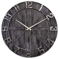 Nextime Ne-3276Zw Wandklok York 50 Cm Zwart/Hout/Metaal