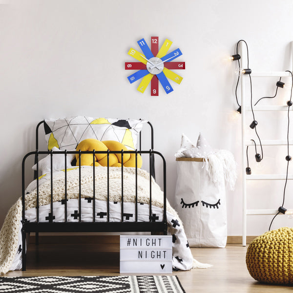 Nextime Ne-3285Di Design Wandklok - 40Cm- Stille Klok - Multicolor - Acryl - "Plexi"