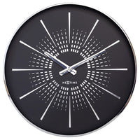 Nextime Ne-3287Zw Stille Wandklok - 40Cm- Zwart - Metaal - "Excentric"