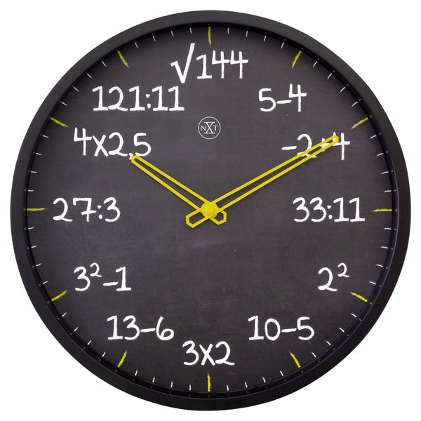 Nextime Nx-7363Zw Reken Wandkllok - 30Cm -Stille Klok- Rekenformule Design - Nxt By - "Maths"
