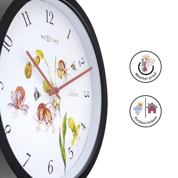 Nextime Ne-4316 Buitenklok Silene 30.5 Cm Zwart/Wit