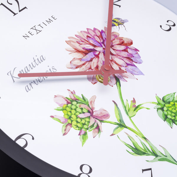 Nextime Ne-4317 Buitenklok Knautia 30.5 Cm Zwart/Wit