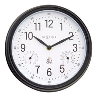 Nextime Ne-4318Wi Buitenklok Jasmine + Thermo- En Hydrometer 23.5 Cm Zwart/Wit
