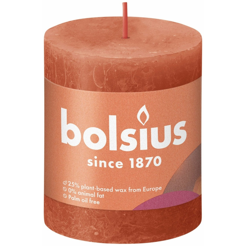 Bolsius Rustieke Stompkaars 8X6,8 Cm Aards Oranje