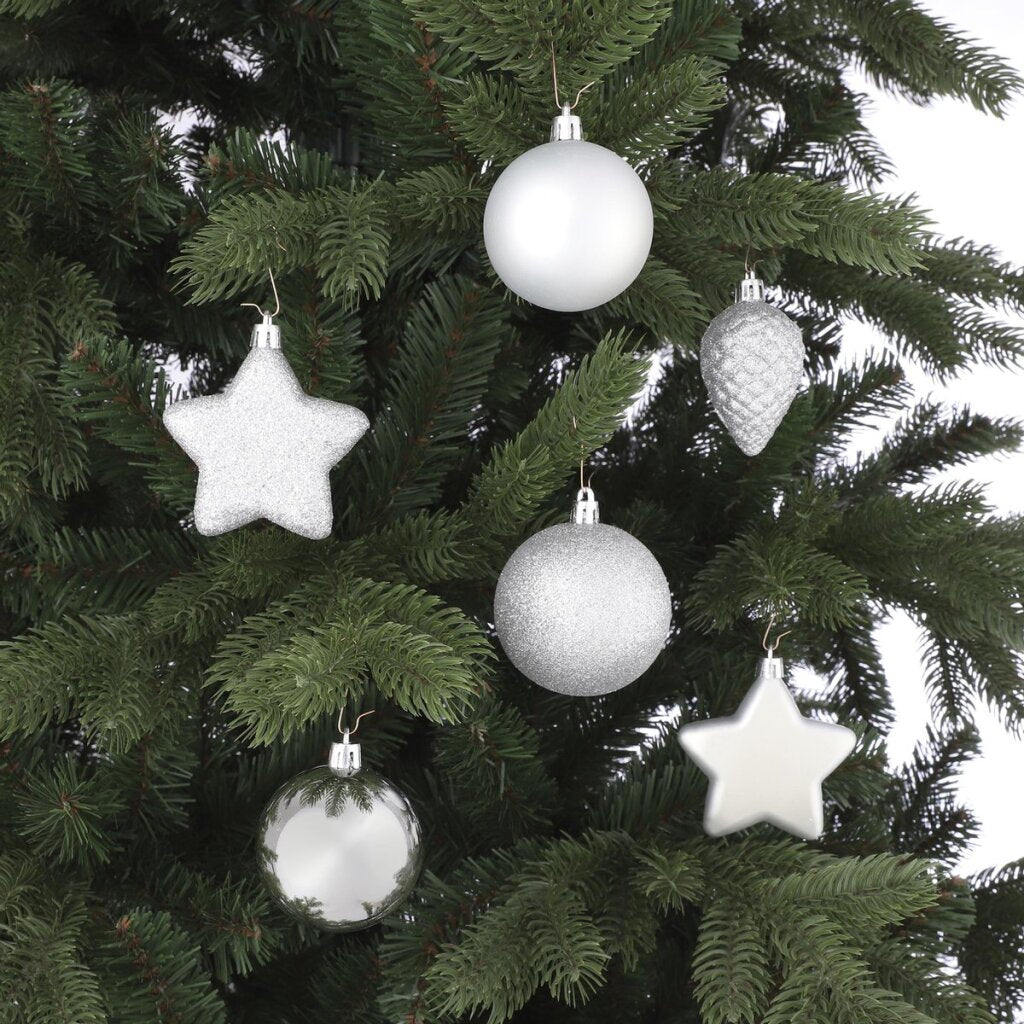 House Of Seasons Kerstboom Decoratie Kunststof Zilver 40 Stuks