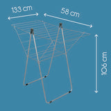 Tomado-Metaltex Vento 25 Droogrek 133X109X58 Cm Zilver 25M Drooglengte