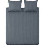 Ten Cate Katoen Satijnen Eenpersoons Dekbedovertrek Streep 140X200/220 Cm Donkerblauw