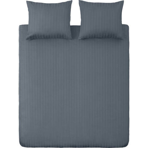 Ten Cate Katoen Satijnen Eenpersoons Dekbedovertrek Streep 140X200/220 Cm Donkerblauw