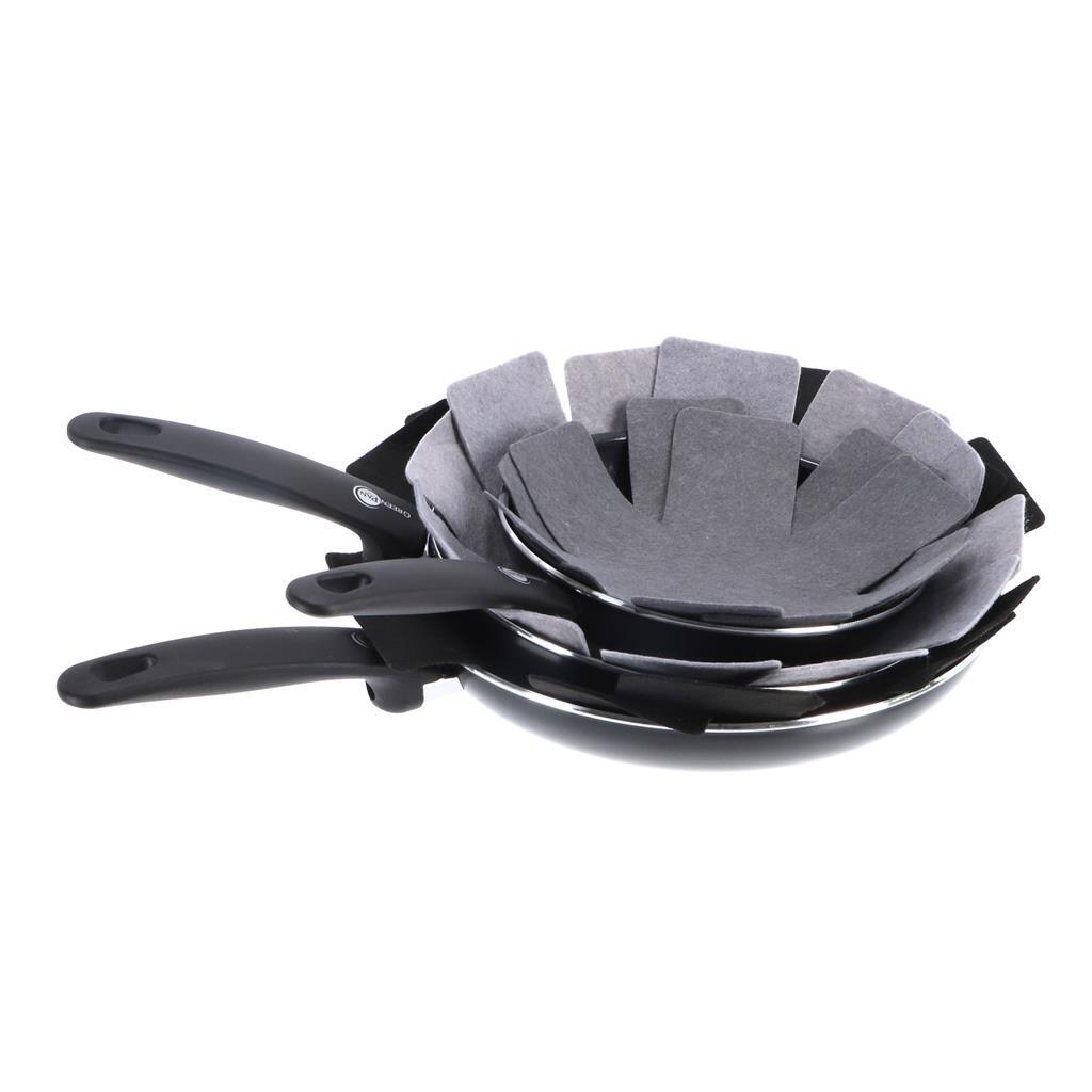 Excellent Houseware Panbeschermers 38-26 Cm 6 Stuks Grijs/Zwart