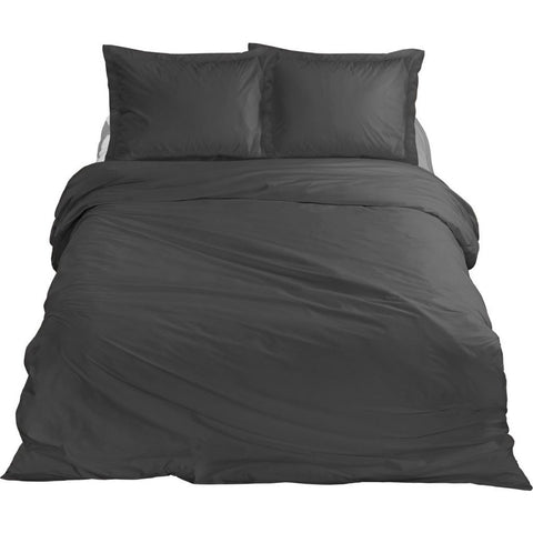 Ten Cate Katoen Satijnen Eenpersoons Dekbedovertrek 140X200/220 Cm Antraciet