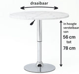 Ceruzo Bijzettafel - Theetafel - Ovaal - Hoogte Verstelbaar - Draaibaar - Wit