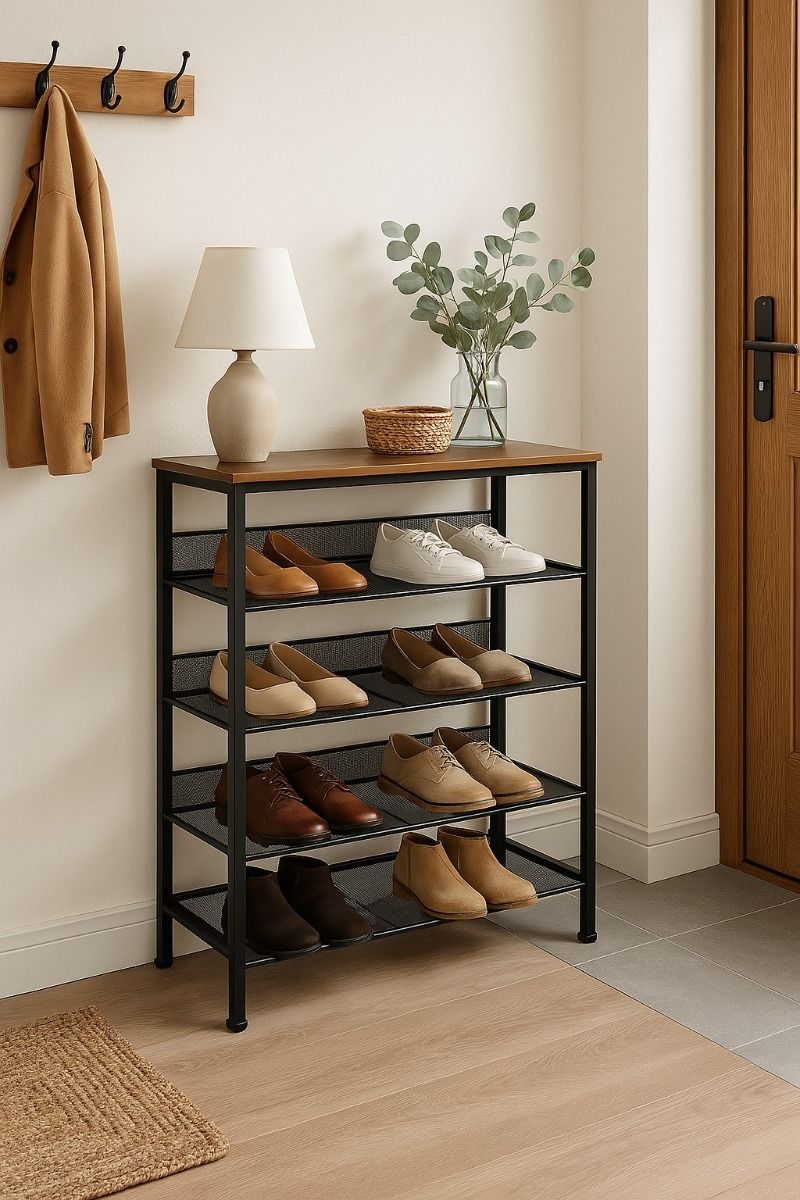 Ceruzo Schoenenrek - Hout - Metaal - 76X30X86 Cm