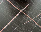 Ceruzo Bijzettafel - Banktafeltje - Metaal En Mdf - Zwart-Pink Marble
