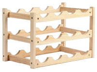 Ceruzo Wijnrek Hout - Voor 12 Wijnflessen - 45 X 22 X H28 Cm