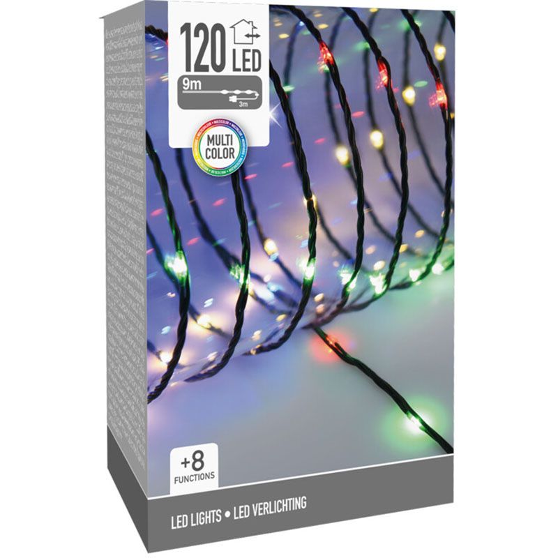Led Verlichting 120 Led - 9 Meter - Multicolor - 8 Lichtfuncties - Soft Wire