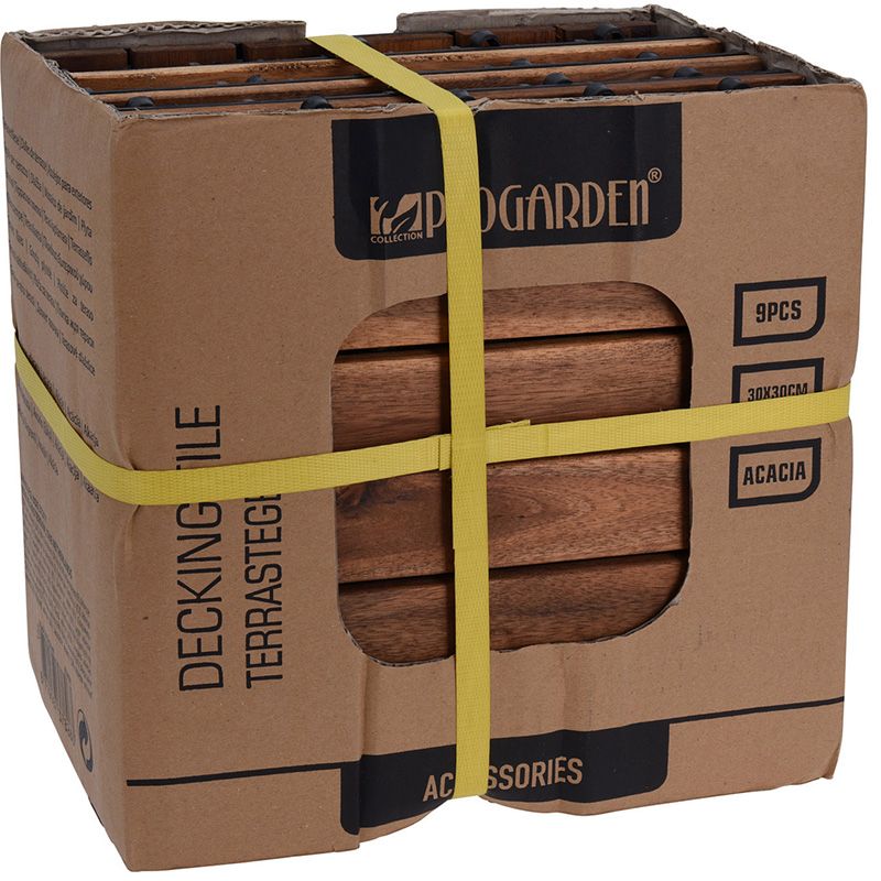 Progarden Houten Terrastegel - Acacia - 30X30Cm - Set Van 9 - 0.81M2