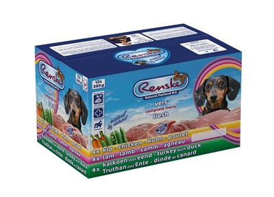 Renske Fresh Meat Mutipack Poulet/Agneau/Dinde/Canard 12X395 GR