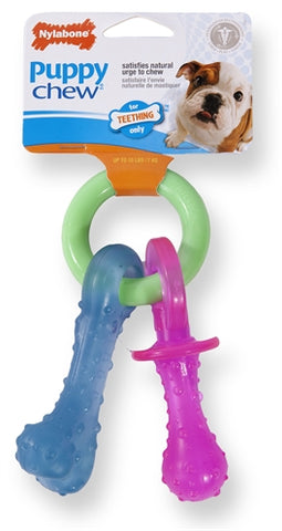 Nylabone Puppy Chew Anneau de dentition Sucette / Bone Puppy Jouets JUSQU'À 7 KG
