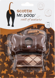 Mr.POOP SCOTTIE Support marron + 2 Rouleaux - Motif marron