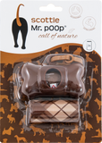 Mr.POOP SCOTTIE Houder bruin+2 Rolletjes-Bruin motief