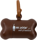 Mr.POOP SCOTTIE Houder bruin+2 Rolletjes-Bruin motief