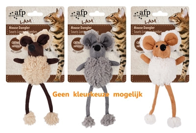 Afp Mouse Dangler Lambswool With Catnip Assorted 16 CM