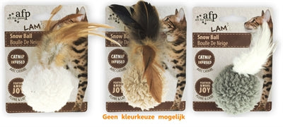 Afp Snow Ball Lambswool With Feathers And Assorted Catnip