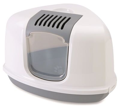 Savic Corner Litter Box Nestor Gray / White 58.5X45.5X40 CM