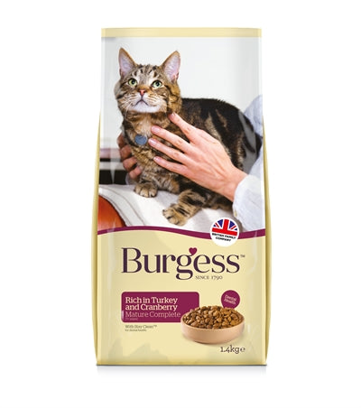 Burgess Cat Senior Rijk Aan Kalkoen En Cranberry 1,4 KG