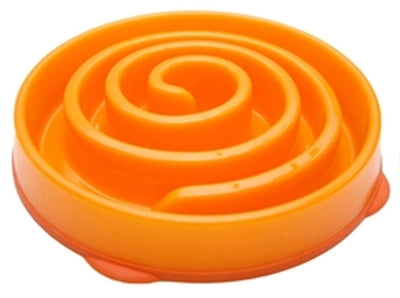 Unbranded Slo-Bowl Feeder Mini Corail Spirale Orange 22x22x5 cm
