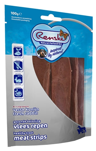 Renske Healthy Reward Bande de Viande Lapin 100 GR