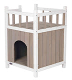 Trixie Niche pour chat Maison pour chat avec balcon gris/blanc 45 x 65 x 45 cm