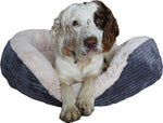 Rosewood Dog Bed Oval Jumbo Cord Plush Gray / Cream