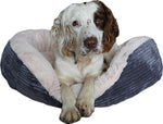 Rosewood Dog Bed Oval Jumbo Cord Plush Gray / Cream