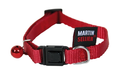 Martin Sellier Collier Chat Nylon Uni Rouge 10 MMX20-30 CM