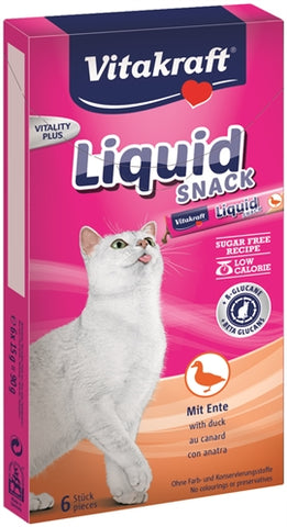 Vitakraft Cat Snack Liquide Canard &amp; B-Glucan 6 PCS