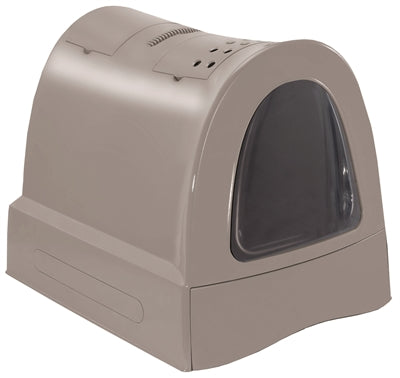 Bac à litière pour chat Imac Zuma avec tiroir coulissant taupe 40x56x42,5 cm