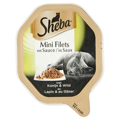 Sheba Alu Mini Filets Konijn / Wild In Saus 85 GR (22 stuks)