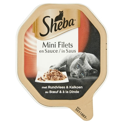 Sheba Alu Mini Filets de Bœuf/Dinde en Sauce 85 GR (22 pièces)