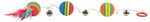 Trixie Boules Arc-en-Ciel Sur Cordon Élastique 3 PCS