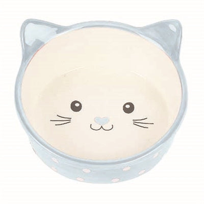 Happy Pet Bowl Cat Polka Blue / Cream 300 ML