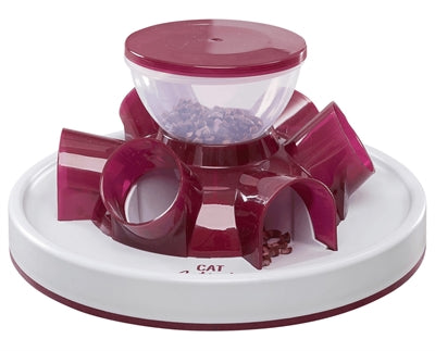 Trixie Cat Activity Tunnel Feeder Jeu de Réflexion Rouge / Blanc 28X14 CM