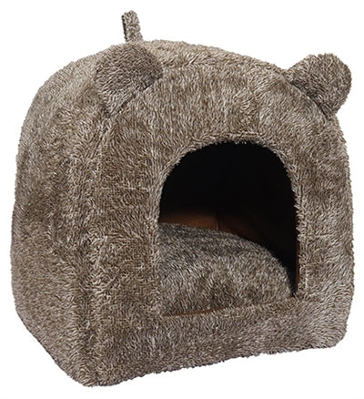 40 Winks Lit pour Chat en Palissandre Igloo Teddy Marron 38X38X40 CM