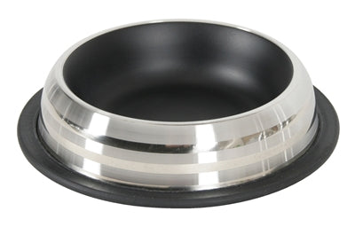 Zolux Food Bowl / Drinking Bowl Merenda Stainless Steel Anti-Slip Black 225 ML 15.5X15.5X3.5 CM