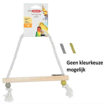 Zolux Swing Wood With Rope Assorted 22X1.5X27 CM