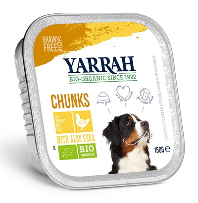 Yarrah Dog Alu Chunks Chicken / Aloe Vera In Sauce Grain Free 12X150 GR