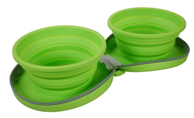 Rosewood Travel Duo Feed/Drink Bowl Green