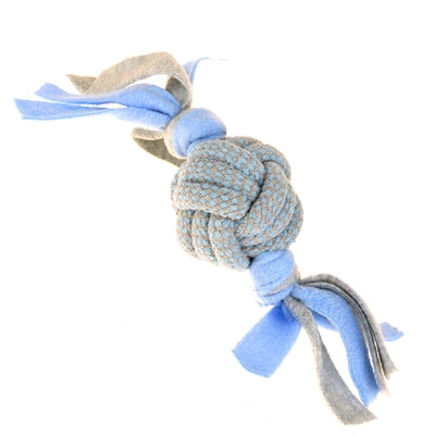 Little Rascals Tire-balles en corde avec polaire bleu 8 x 8 x 22 cm