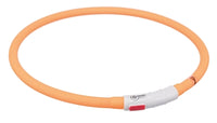 Trixie Collar USB Flash Light Luminous Rechargeable Orange 70X1CM