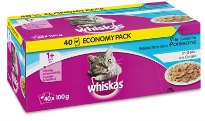 Whiskas Multipack Pouch Adult Vis Selectie In Gelei 40X100 GR